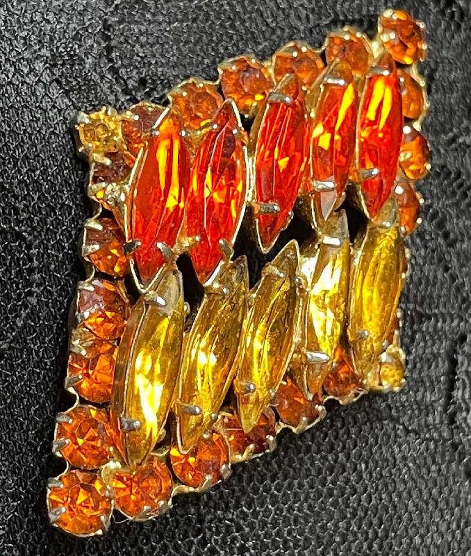 Front view of Fall Navettes Brooch
