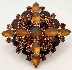 Topaz Cabochons Frosted Brooch