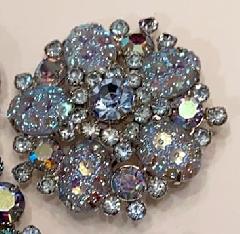 Blue Cabochons Molded/Cut Brooch