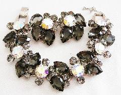 Gray (black Diamond) Pear Bracelet 5 Link