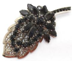 Black (jet) Navettes Brooch