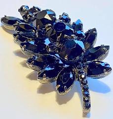 Black (jet) Navettes Brooch