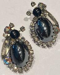 Hematite Cabochons Earrings Clip