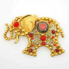 Red Cabochons Molded/Cut Pin Pendant