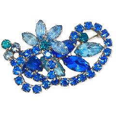 Blue Navettes Brooch