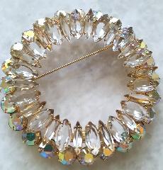 Clear Navettes Brooch