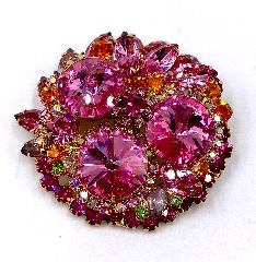 Pink Navettes Rivoli/Margarita Brooch