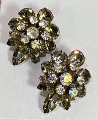 Gray (black Diamond) Navettes Earrings Clip