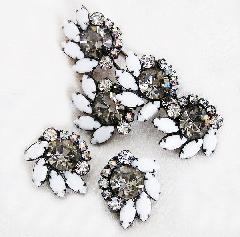 White (chalk Or Milk) Navettes Earrings Clip