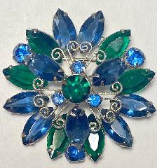 Multiple Colors Navettes Brooch