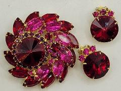 Pink Rivoli/Margarita Earrings Clip