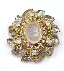 Clear Navettes Brooch