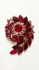 Red Navettes Brooch