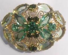 Turquoise Navettes Brooch