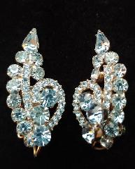 Blue Pear Earrings Clip