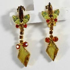 Topaz Diamond Givre Earrings Clip