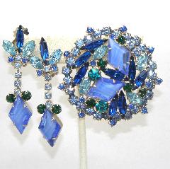 Blue Diamond Givre Earrings Clip