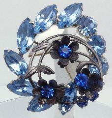 Blue Navettes Brooch