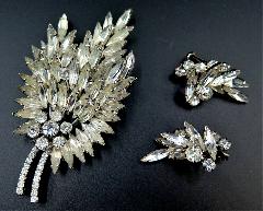 Clear Navettes Brooch