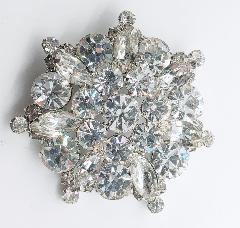 Clear Navettes Brooch