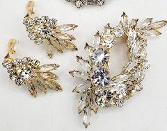 Clear Navettes Brooch