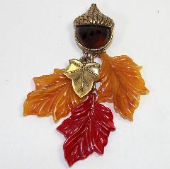 Fall Cabochons Plastic Brooch