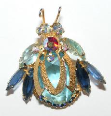 Blue Oval Brooch