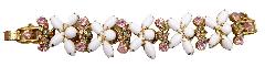 White (chalk Or Milk) Cabochons Bracelet 5 Link
