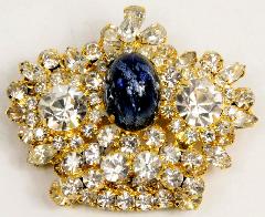 Blue Pear Brooch