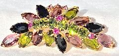 Multiple Colors Navettes Brooch