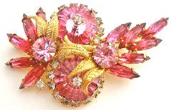 Pink Navettes Rivoli/Margarita Brooch