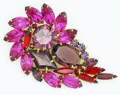 Multiple Colors Diamond Brooch