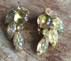 Yellow Cabochons Multi-Color/Shaded Earrings Clip