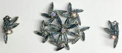 Gray (black Diamond) Navettes Brooch