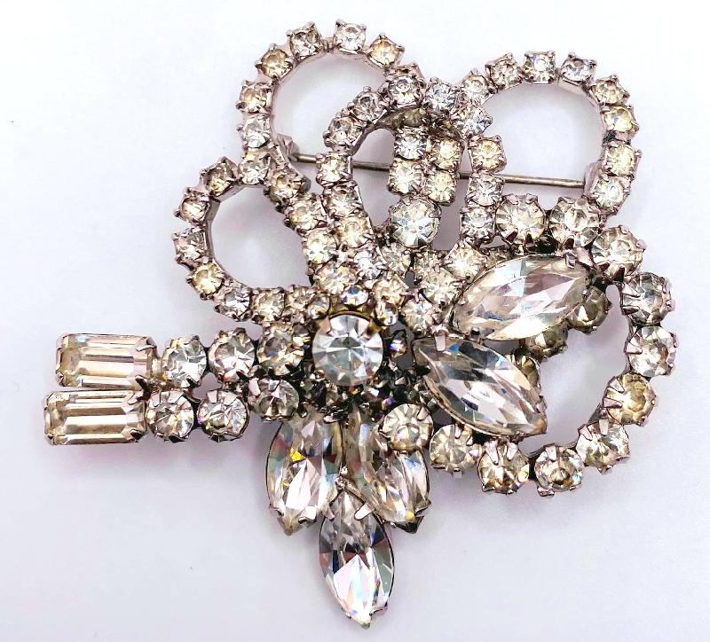 Front view of Clear Baguettes Brooch