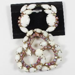 White (chalk Or Milk) Cabochons Brooch