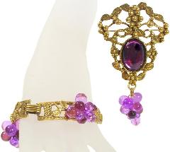 Purple (cardinal) Cabochons Brooch