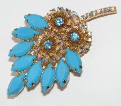 Blue Navettes Brooch