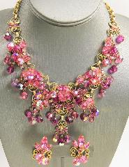 Pink Navettes Necklace