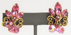 Pink Navettes Earrings Clip