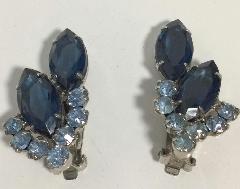 Blue Navettes Earrings Clip