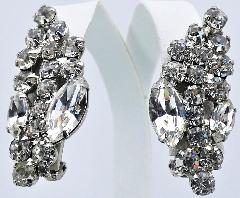 Clear Navettes Earrings Clip