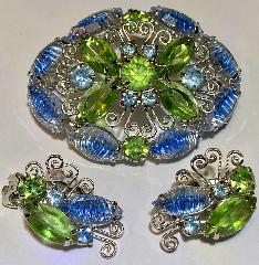 Multiple Colors Cabochons Givre Earrings Clip