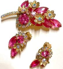 Pink Navettes Earrings Clip