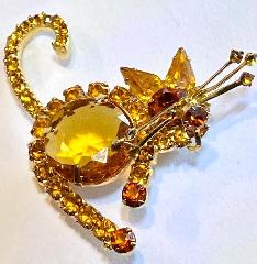 Topaz Pear Brooch