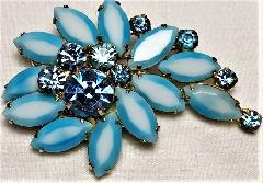 Blue Navettes Multi-Color/Shaded Brooch