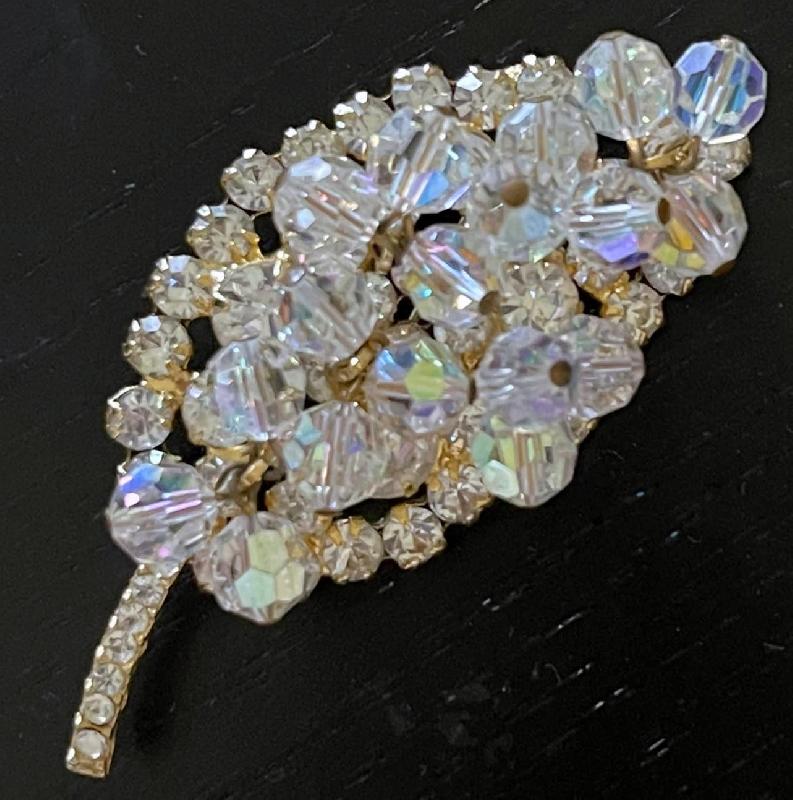 Front view of Clear Chatons Only Brooch