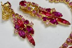 Pink Navettes Earrings Clip