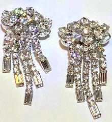 Clear Baguettes Earrings Clip