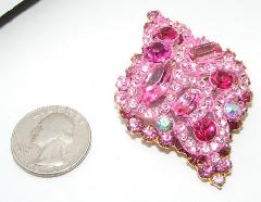 Pink Baguettes Pin Pendant
